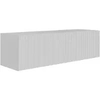 Selsey Veldio - Buffet TV suspendu avec façades striées, 100 cm, blanc