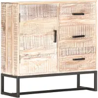 vidaXL Buffet blanc 73×30×75 cm bois massif acacia