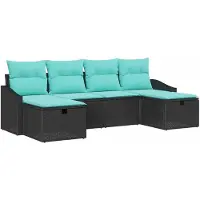 vidaXL Ensemble de canapés de jardin , 6 pièces, en polyrotin