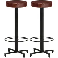 vidaXL Barhocker 2 Stk. 76 cm Cuir véritable