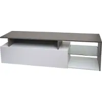 OEM Meuble TV MCW-L35, meuble bas, meuble TV, buffet, commode, en bois 47 x 170 x 40 cm, compartiment de rangement, aspect béton blanc