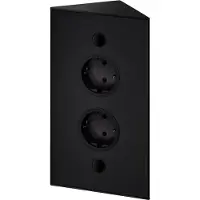 Thebo Colonne d'énergie double ST 3007-2 en noir / Prises d'angle / Bâti de prises / Prises de courant
