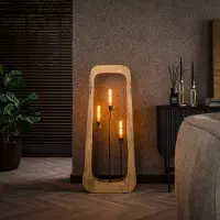 Lyora Lampe de sol en bois Bray 3x E27 - bois de manguier