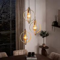 Lyora Table de salle à manger à 3 lampes suspendues Turn Ø 40 cm - sable - excl E27