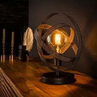 Lyora Lampe de table à sphère noire Cosmos Ø 28cm
