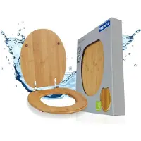 Wenko Siège de WC Bambou Foncé Couvercle WC Lunettes de WC Salle de bains WC invités