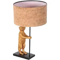 Anne Light & Home Lampe de table - naturel noir - Animaux - métal textile - lampe de chevet - E27 - 4353ZW - Anne Lighting
