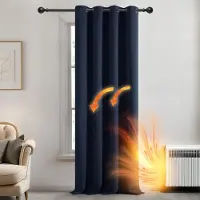 OEM Rideaux thermiques, bleu marine, 132 x 160 cm, 1 pièce
