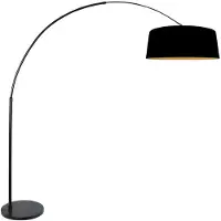 Steinhauer Lampe à arc noir Luma Dark avec teinte noire Ø60cm