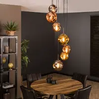 Lyora Lampe pendante Vide Stellar 7 boules de verre