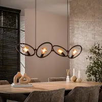 Lyora Lampe pendante de conception Loop noir - 4x E27