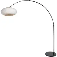 Steinhauer Lampe à arc noir Silva Alba avec capuche blanche