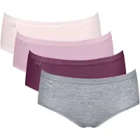 Sloggi Culotte 'Basic+' gris chiné / rose / rose foncé / blanc naturel