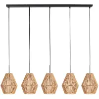 Mexlite - suspension - HaloSwap - naturel noir - coton - grande lampe de table à manger - E27 - 4531ZW