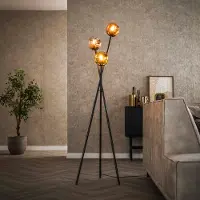 Lyora Lampe sur pied trépied Molecule avec des boules de verre