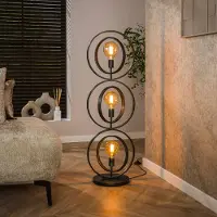 Lyora Lampe sur pied à 3 lumières en charbon Turn E27 - Ø 40cm