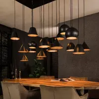 Lyora Lampe pendante XXL Metal 18 lumières - noir