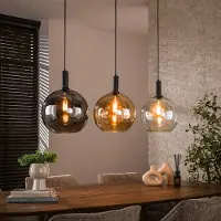 Lyora Lampe suspendue en verre Sfera 3x Ø 30cm - verre coloré