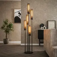 Lyora Lampe sur pied à tubes Tube 5-lumière - Noir arctique