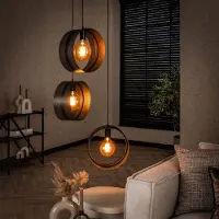 Lyora Lampe pendante de campagne Ring Charbon - 3x E27