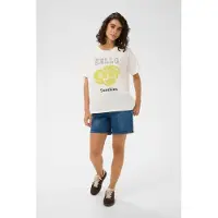 Kaffe T-shirt jaune / noir / blanc naturel