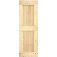 vidaXL Porte coulissante , finition naturelle et blanche, 70 x 210 cm, pin massif