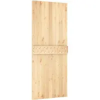 vidaXL Porte NARVIK, 85 x 210 cm, bois massif de noyer (non traité), finition naturelle