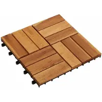 vidaXL Carreau de terrasse 10 pcs Marron 30 x 30 cm Bois d'acacia