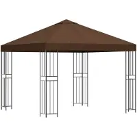 vidaXL Pavillon 3 X 3 M Marron Polyester Et Acier 190