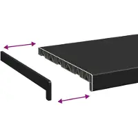 vidaXL Appui de fenêtre noir avec grain de bois 160 x 35 x 4,5 cm PVC