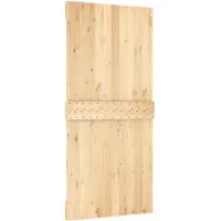 vidaXL Porte coulissante , finition naturelle et blanche, 95 x 210 cm, pin massif
