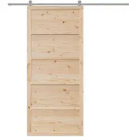 vidaXL Porte de grange naturelle 90 x 2,5 x 208 cm Bois de pin massif