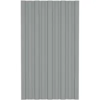 vidaXL : Panneau de toit, 12 pièces, gris, 80 x 45 cm, acier galvanisé