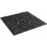 vidaXL Panneaux muraux 12 pcs Noir 50 x 50 cm Mousse XPS