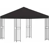 vidaXL Tente de jardin 3 x 3 m, anthracite, polyester et acier, 190 g/m²