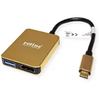Roline 12.02.1120 Station d'accueil pour ordinateur portable & réplicateur de ports Câblé USB 3.2 Gen 1 (3.1 Gen 1) Type-C Or (12.02.1120)