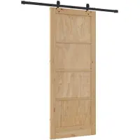 vidaXL Porte coulissante Naturelle et noire 86 x 211 cm