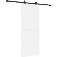vidaXL Porte coulissante blanche et noire 83 x 202 cm Bois de pin massif