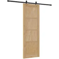 vidaXL Porte coulissante Naturelle et noire 73,5 x 211 cm