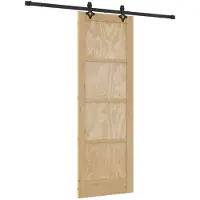 vidaXL Porte coulissante Naturelle et noire 73,5 x 211 cm