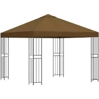 vidaXL Pavillon 3 X 3 M Taupe Polyester Et Acier 190