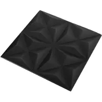 vidaXL Panneaux muraux , 24 pièces, motif Origami, noir, 50 x 50 cm, mousse XPS