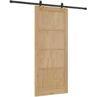 vidaXL Porte coulissante naturelle et noire 86 x 198,5 cm