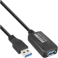 InLine 35650 Rallonge active USB 3.0, prise A à prise A, noir, 5m