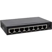 InLine 32308M Commutateur réseau 8 ports, Gigabit Ethernet, 10/100/1000Mbits/s, desktop, métal, sans ventilateur, ports blindés