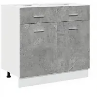vidaXL Armoire basse à tiroirs Lyon gris béton 80x46x81,5 cm Bois composite