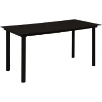 vidaXL Table de jardin noire 150x80x74 cm acier et verre