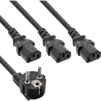 InLine Câble d'alimentation en Y (1 m), Câble d'alimentation, Noir