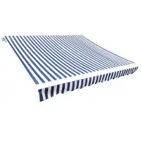 vidaXL Toile de store bleu & blanc 3 x 2,5 m (sans cadre)