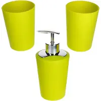 MamboCat Ensemble de salle de bain 3 pièces Marta vert avec distributeur de savon, gobelet à dents, ensemble de salle de bain